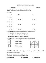 Đề ôn Toán nâng cao Lớp 1